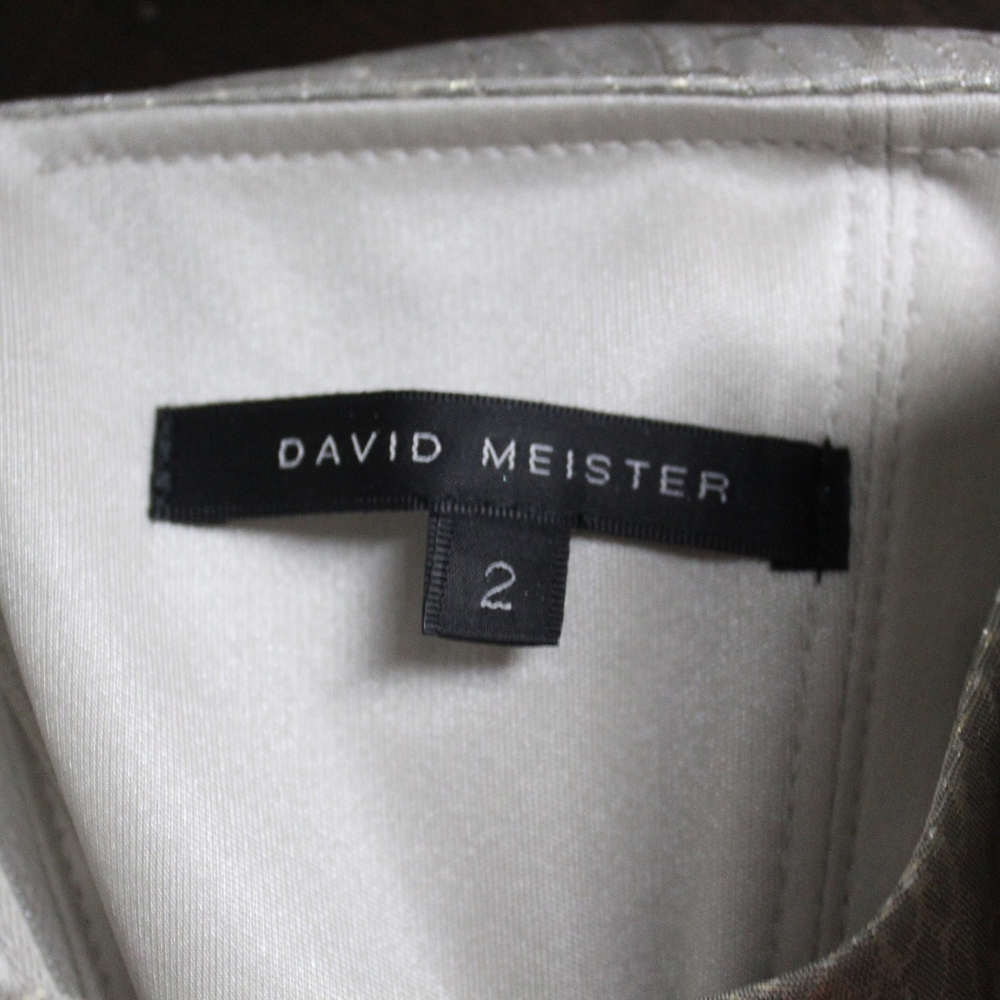 David Meister Ruffle Strapless Embossed Dress - Picture 5 of 7